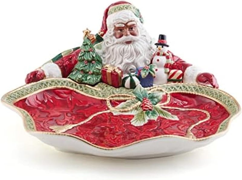 Fitz & Floyd Fitz and Floyd Holiday Home African American Santa Serving Bowl, Multicolored - Image 1